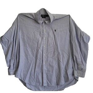 Vintage Ralph Lauren Blake Shirt Men's Size XL Blue White Striped Button Down